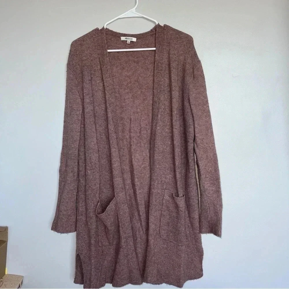 Madewell Kent Cardigan Long Sweater in Coziest Yarn Purple Pink Womens Size S - Picture 3 of 7
